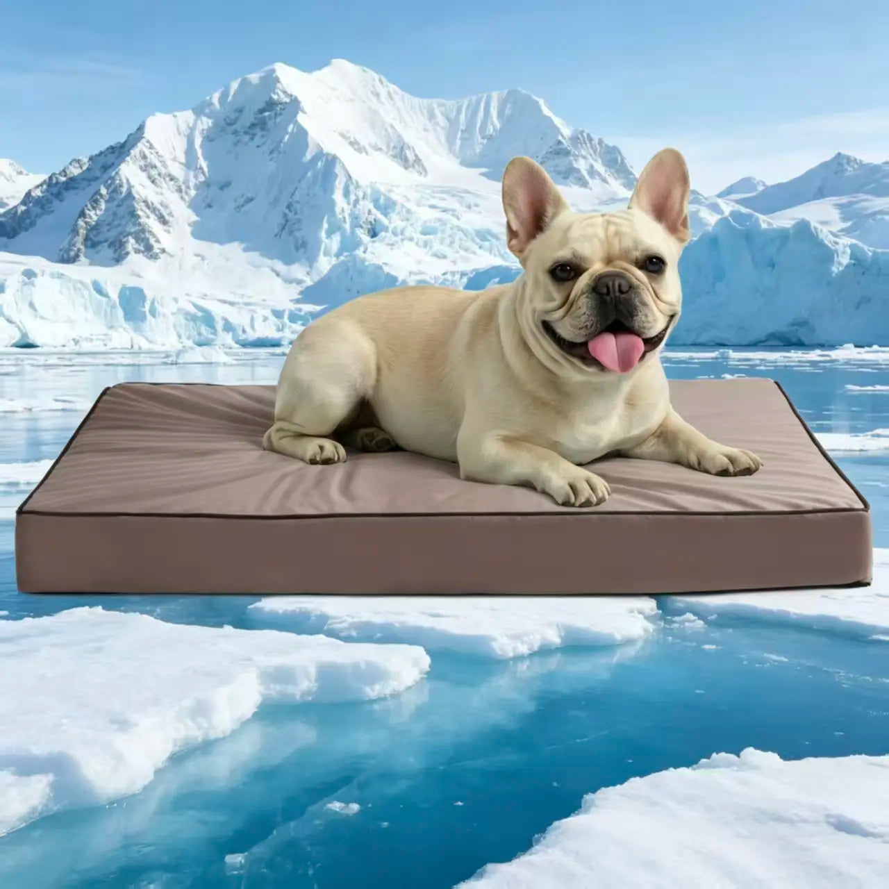 Blunique Cooling Orthopedic Dog Bed for Dogs & Cats, Waterproof Egg Crate Foam Pet Sofa Bed & Cooling Mat 2-In-1 Flat & C-Shaped Design, Q-Max 4.0 Temperature Regulating Fabric, Washable & Dryer Safe Pet Bed for All Seasons