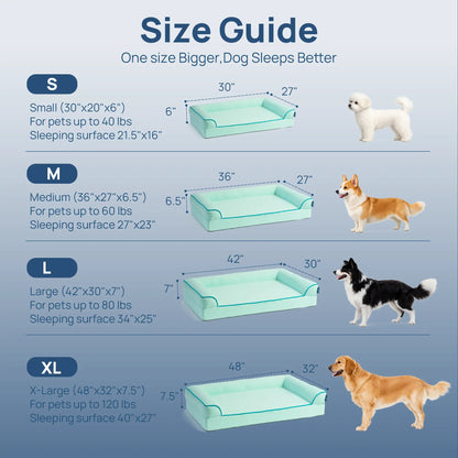 Blunique Cooling Orthopedic Dog Bed for Dogs & Cats, Waterproof Egg Crate Foam Pet Sofa Bed & Cooling Mat 2-In-1 Flat & C-Shaped Design, Q-Max 4.0 Temperature Regulating Fabric, Washable & Dryer Safe Pet Bed for All Seasons
