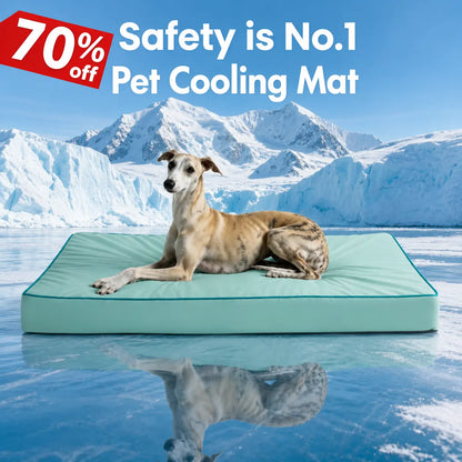 Blunique Cooling Orthopedic Dog Bed for Dogs & Cats, Waterproof Egg Crate Foam Pet Sofa Bed & Cooling Mat 2-In-1 Flat & C-Shaped Design, Q-Max 4.0 Temperature Regulating Fabric, Washable & Dryer Safe Pet Bed for All Seasons
