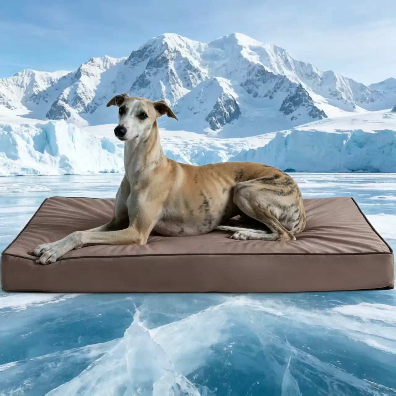 Blunique Cooling Orthopedic Dog Bed for Dogs & Cats, Waterproof Egg Crate Foam Pet Sofa Bed & Cooling Mat 2-In-1 Flat & C-Shaped Design, Q-Max 4.0 Temperature Regulating Fabric, Washable & Dryer Safe Pet Bed for All Seasons