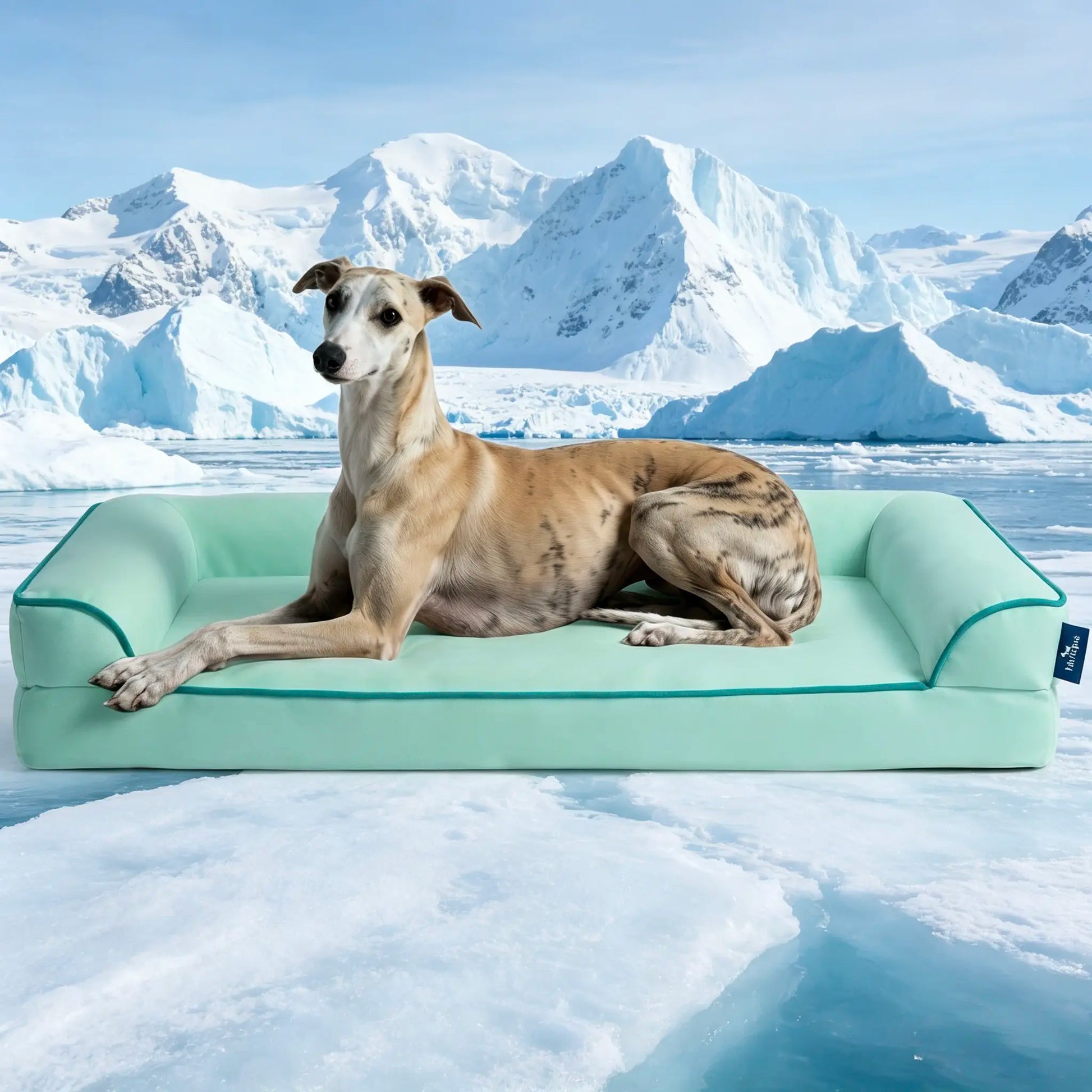 Blunique Cooling Orthopedic Dog Bed for Dogs & Cats, Waterproof Egg Crate Foam Pet Sofa Bed & Cooling Mat 2-In-1 Flat & C-Shaped Design, Q-Max 4.0 Temperature Regulating Fabric, Washable & Dryer Safe Pet Bed for All Seasons