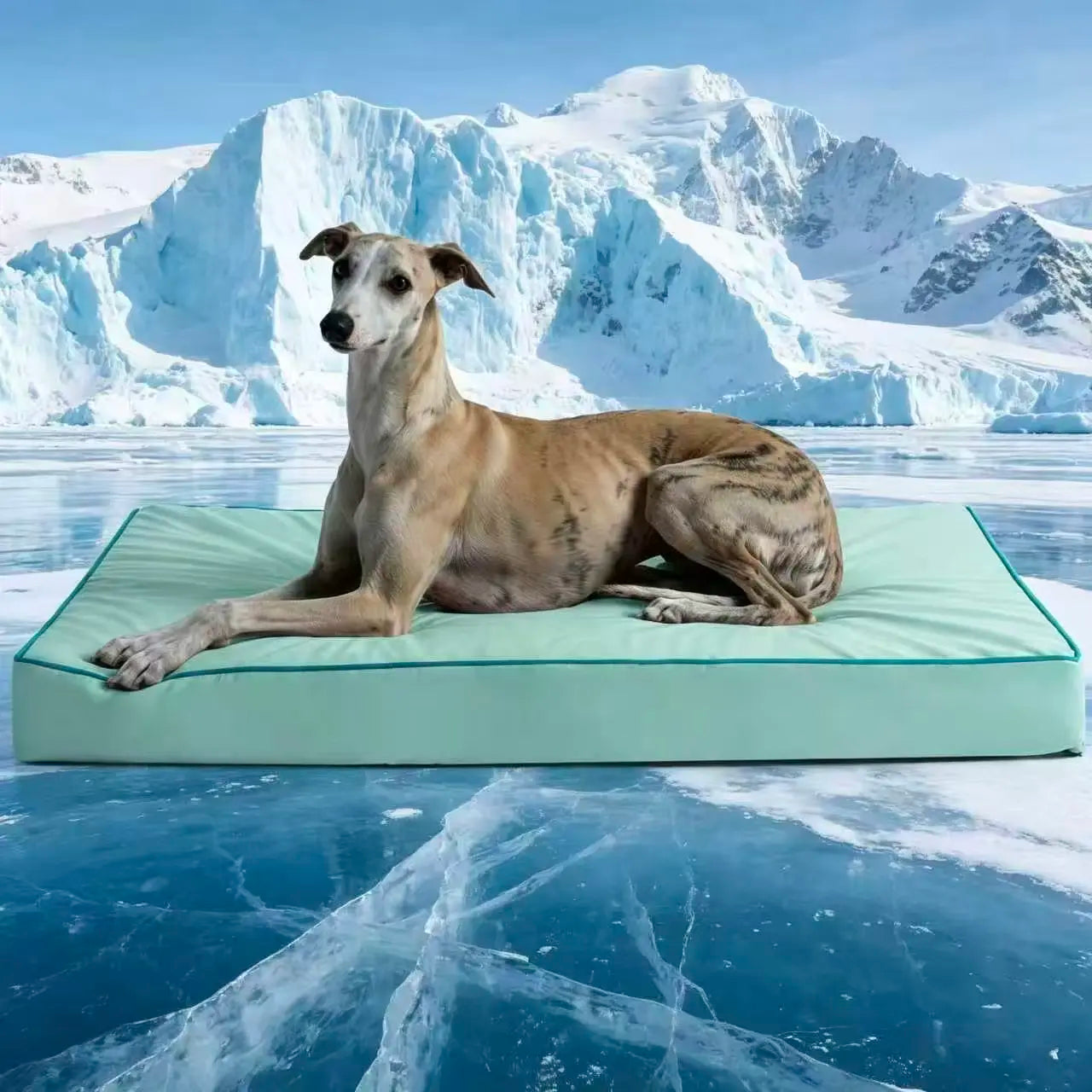 Blunique Cooling Orthopedic Dog Bed for Dogs & Cats, Waterproof Egg Crate Foam Pet Sofa Bed & Cooling Mat 2-In-1 Flat & C-Shaped Design, Q-Max 4.0 Temperature Regulating Fabric, Washable & Dryer Safe Pet Bed for All Seasons