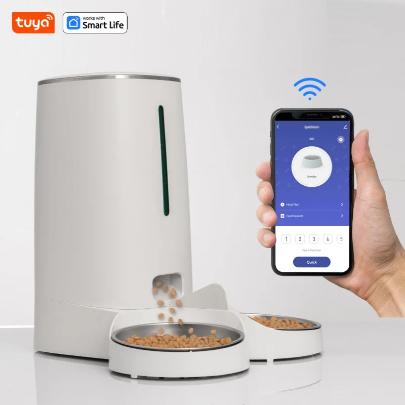 WiFi Automatic Cat Feeder – 4L Double Bowl with App Control