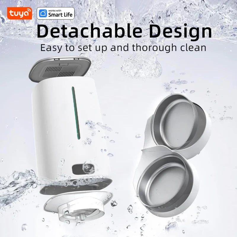WiFi Automatic Cat Feeder – 4L Double Bowl with App Control