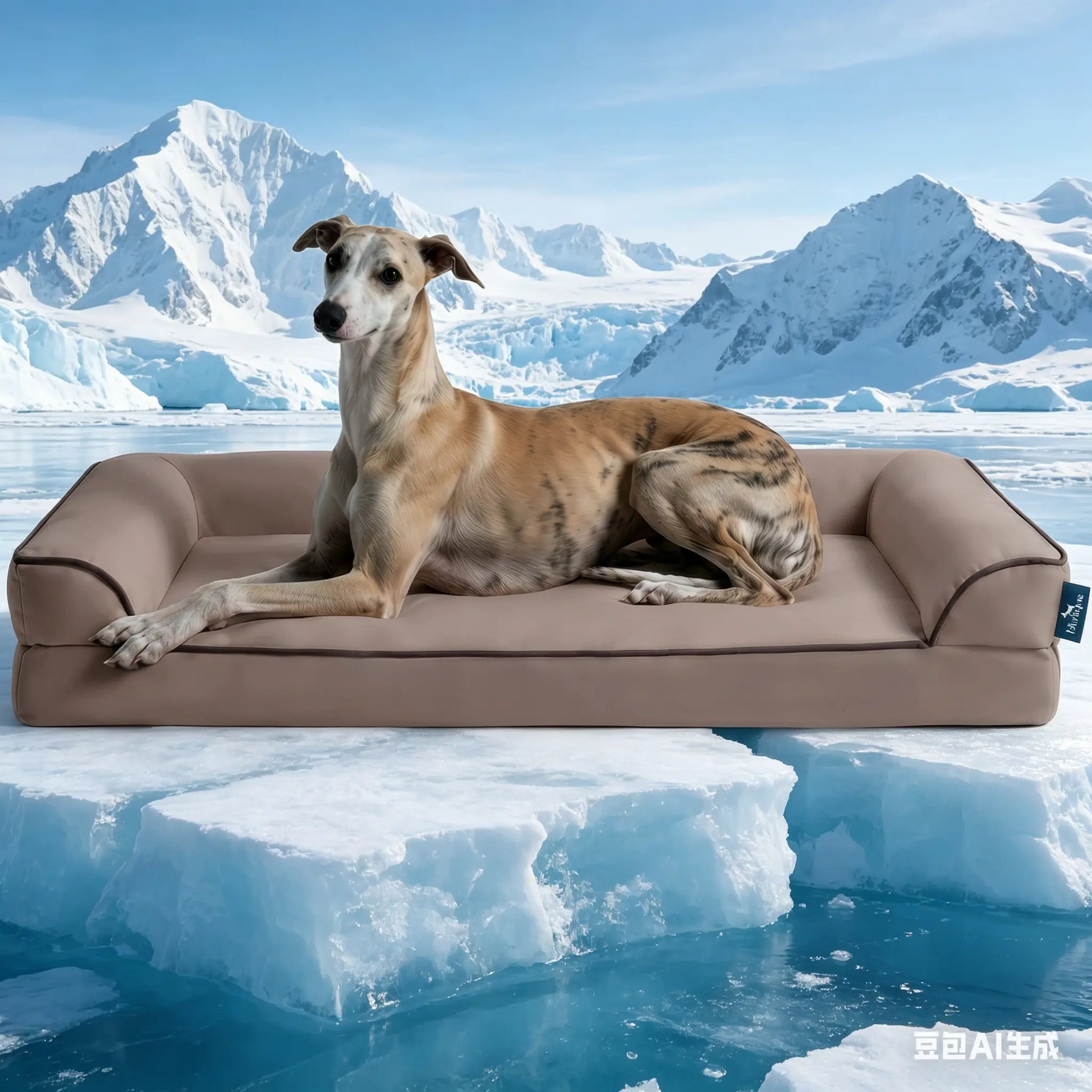 Blunique Cooling Orthopedic Dog Bed for Dogs & Cats, Waterproof Egg Crate Foam Pet Sofa Bed & Cooling Mat 2-In-1 Flat & C-Shaped Design, Q-Max 4.0 Temperature Regulating Fabric, Washable & Dryer Safe Pet Bed for All Seasons