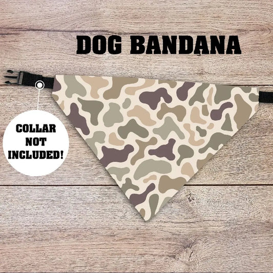 Vintage Duck Camo Dog Bandana - over the Collar - COLLAR NOT INCLUDED! Pet Accessories, Cat Bandana, Handmade, Gifts for Pets, Animal, Camouflage, Western, Hunting, Outdoors, Duck, Deer, Men