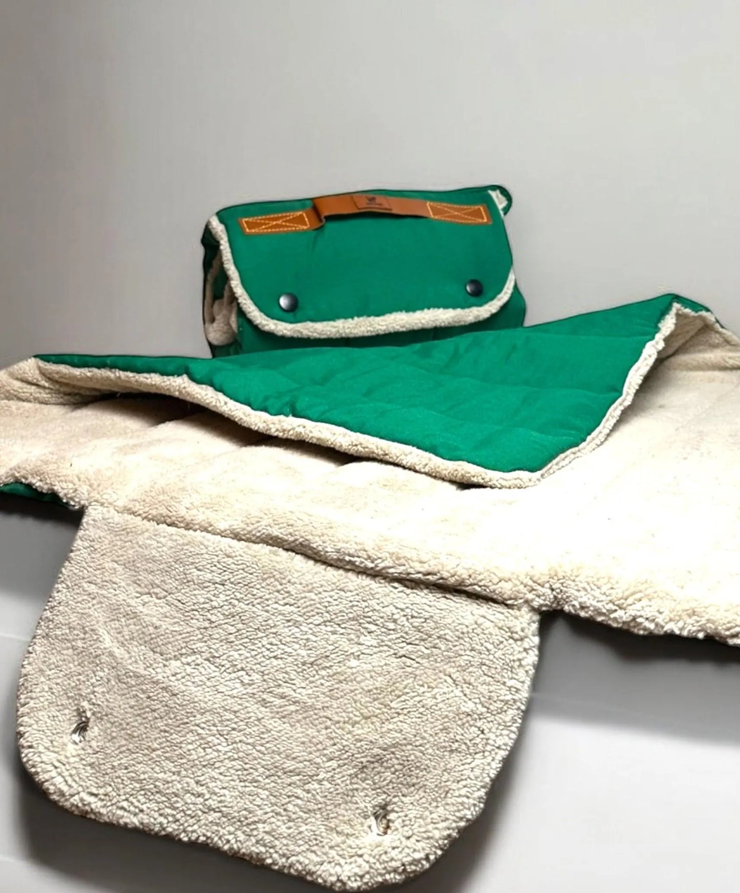 Roll up Travel Dog Mat, Handmade Cotton, Stain & Water Repellent