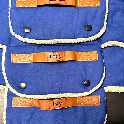 Roll up Travel Dog Mat, Handmade Cotton, Stain & Water Repellent