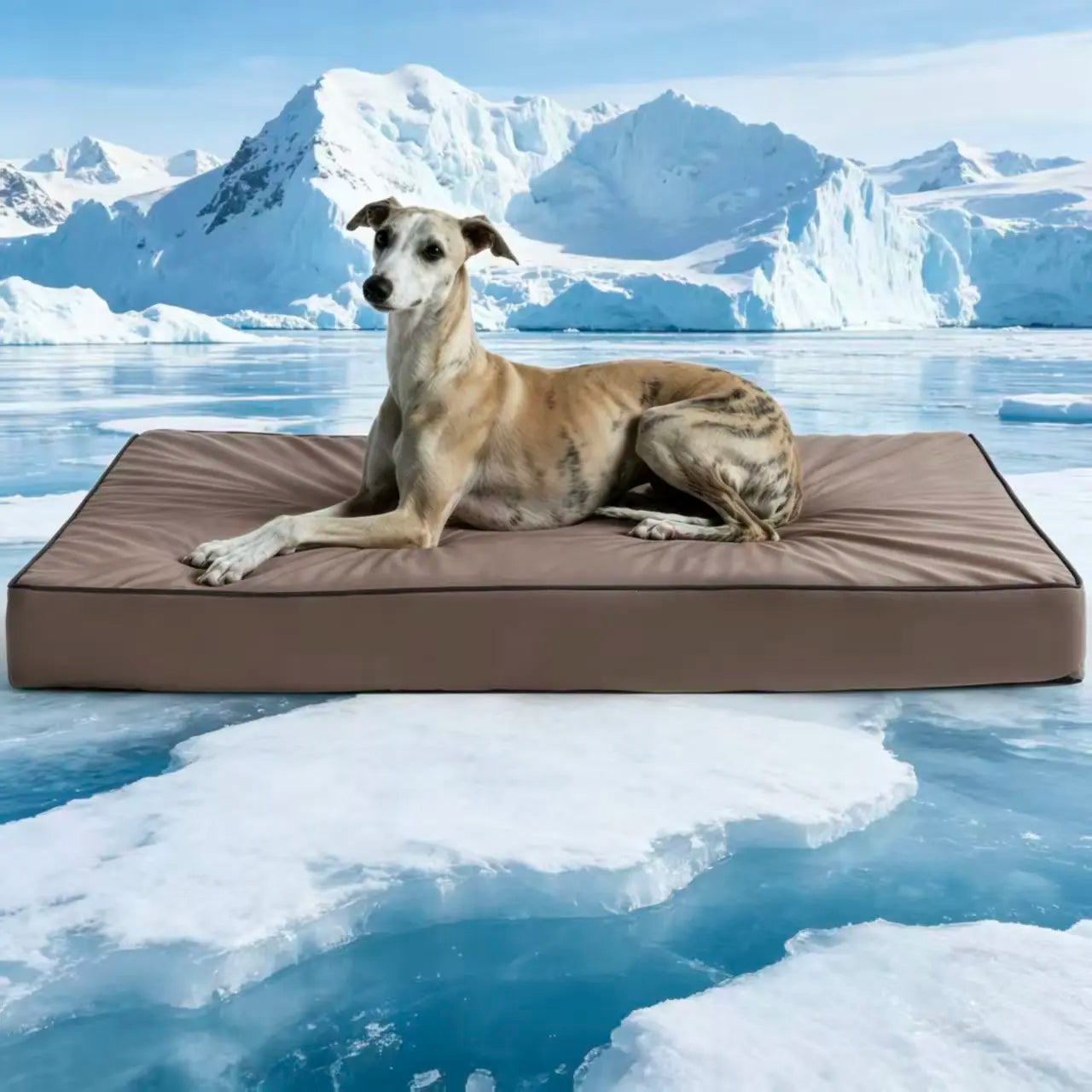 Blunique Cooling Orthopedic Dog Bed for Dogs & Cats, Waterproof Egg Crate Foam Pet Sofa Bed & Cooling Mat 2-In-1 Flat & C-Shaped Design, Q-Max 4.0 Temperature Regulating Fabric, Washable & Dryer Safe Pet Bed for All Seasons