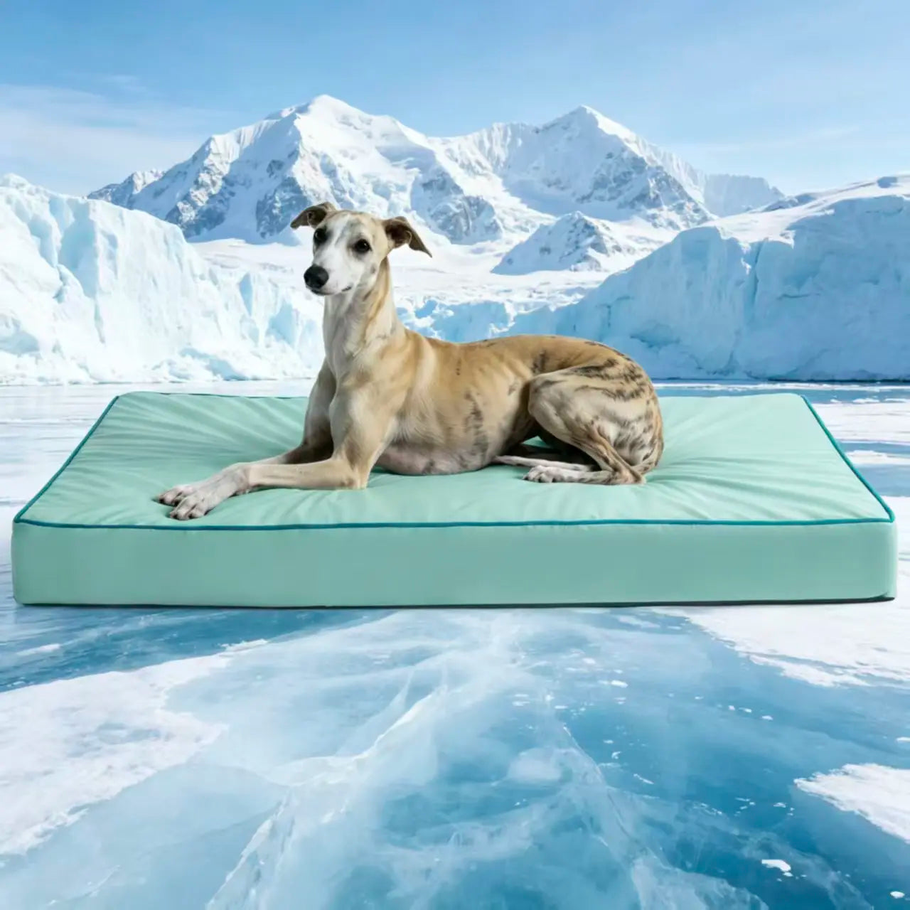 Blunique Cooling Orthopedic Dog Bed for Dogs & Cats, Waterproof Egg Crate Foam Pet Sofa Bed & Cooling Mat 2-In-1 Flat & C-Shaped Design, Q-Max 4.0 Temperature Regulating Fabric, Washable & Dryer Safe Pet Bed for All Seasons