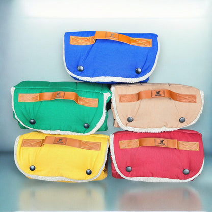 Roll up Travel Dog Mat, Handmade Cotton, Stain & Water Repellent
